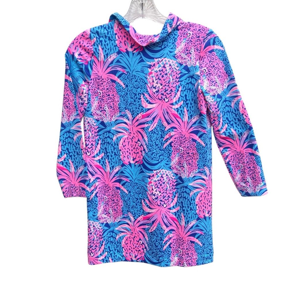 NWT Lilly Pulitzer spf skipper dipper dress Large girls pineapple - Picture 2 of 6